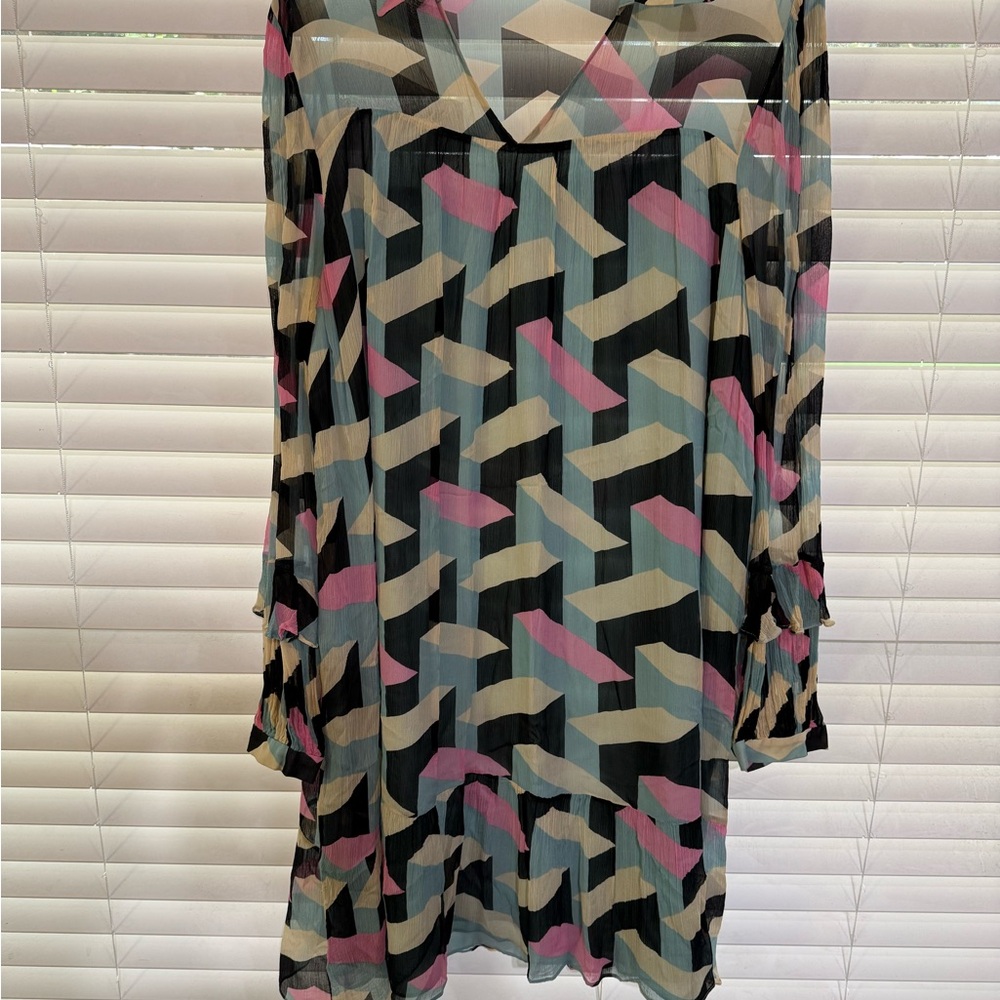 Diane Von Furstenberg Multicolor Long Sleeve Dress